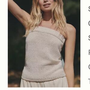 Anthropology Stylish Cream Strapless Knit Top